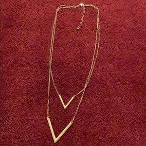 Double Gold V Necklace